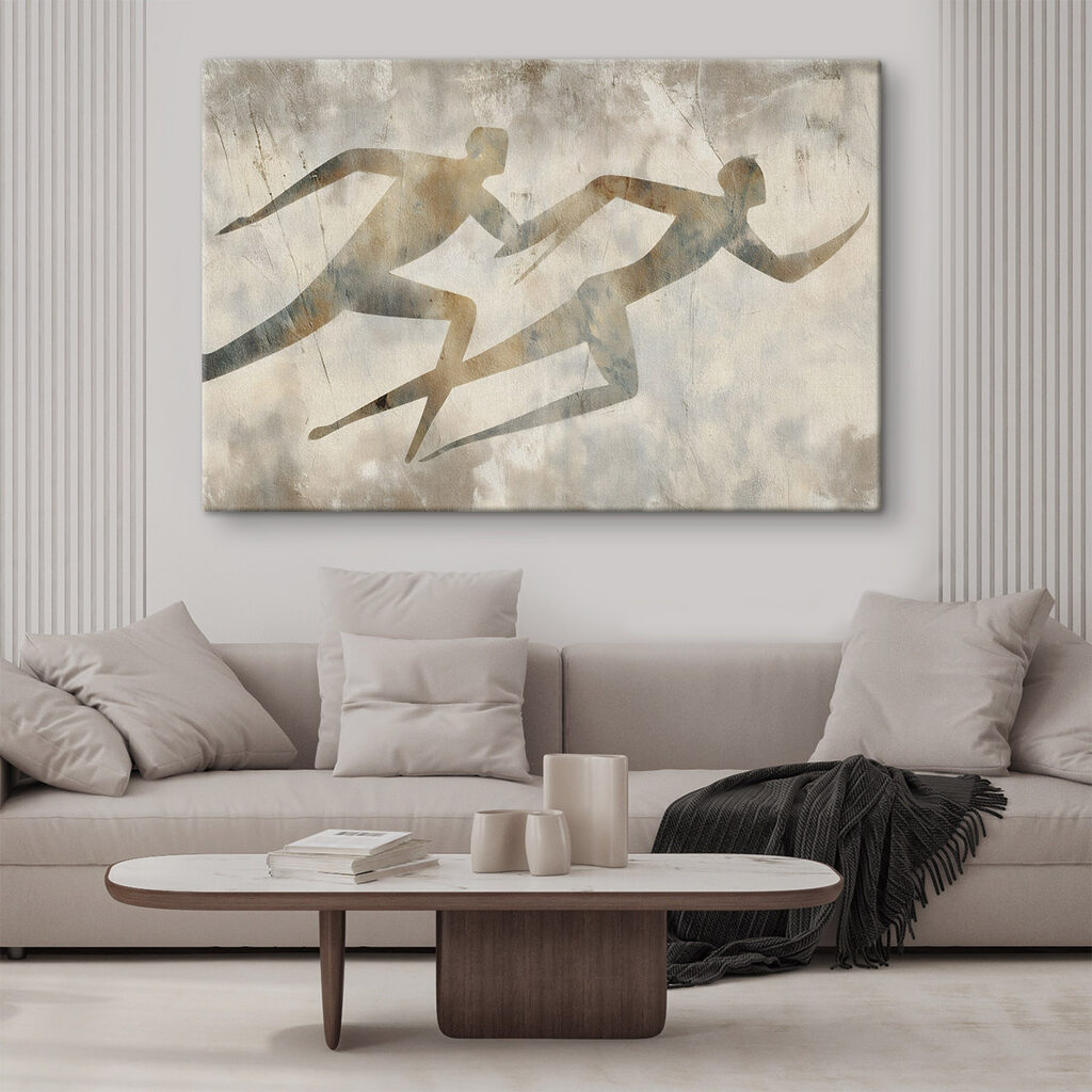 Drawing of a running man