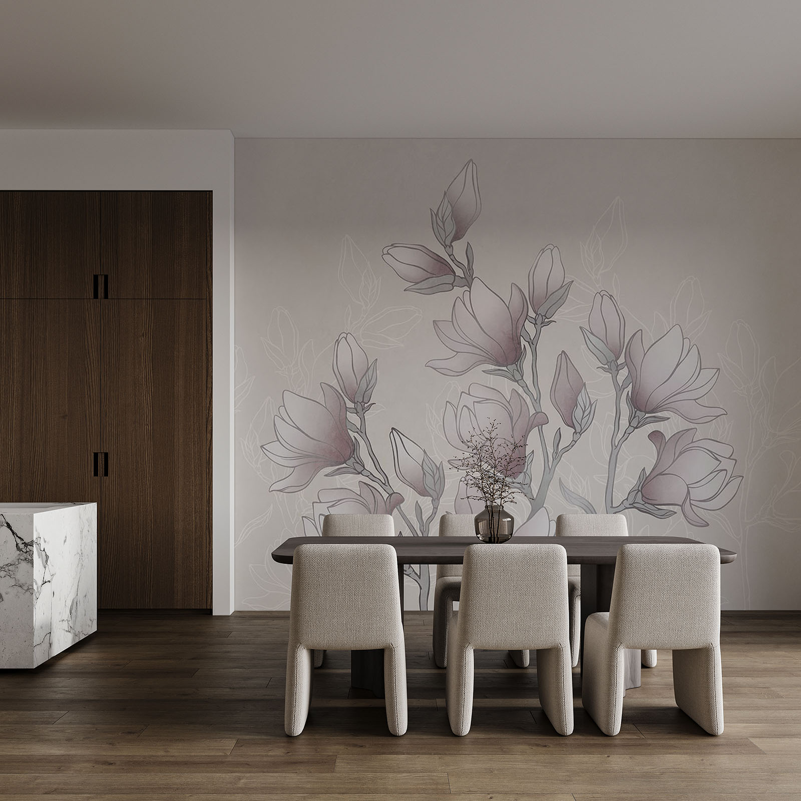 Dessin représentant des fleurs sur une branche Dessin représentant des fleurs sur une branche