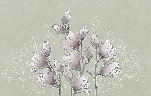 Drawing of flowers on a branch Drawing of flowers on a branch