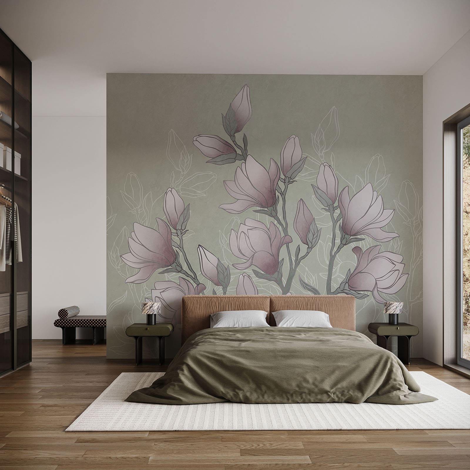 Dessin représentant des fleurs sur une branche Dessin représentant des fleurs sur une branche