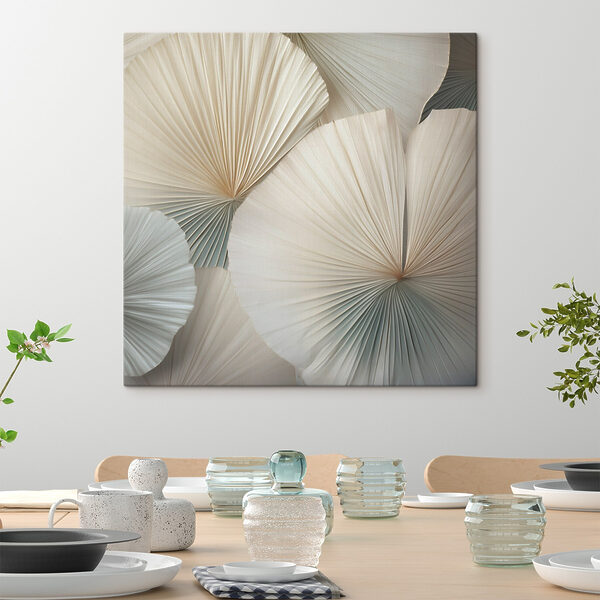 Tableaux Tableaux Groupe de feuilles blanches en forme d'éventail (UGS : s48978)