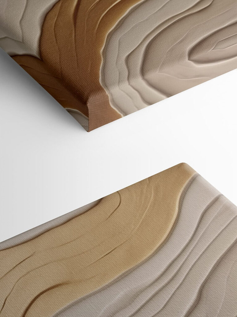 - Elegant waves of creamy hues - Elegant waves of creamy hues