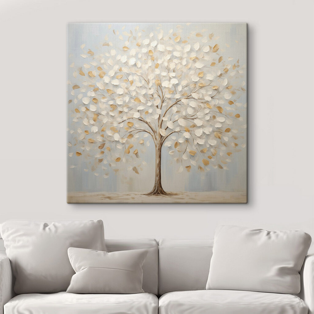 Painting of a tree with leaves Painting of a tree with leaves