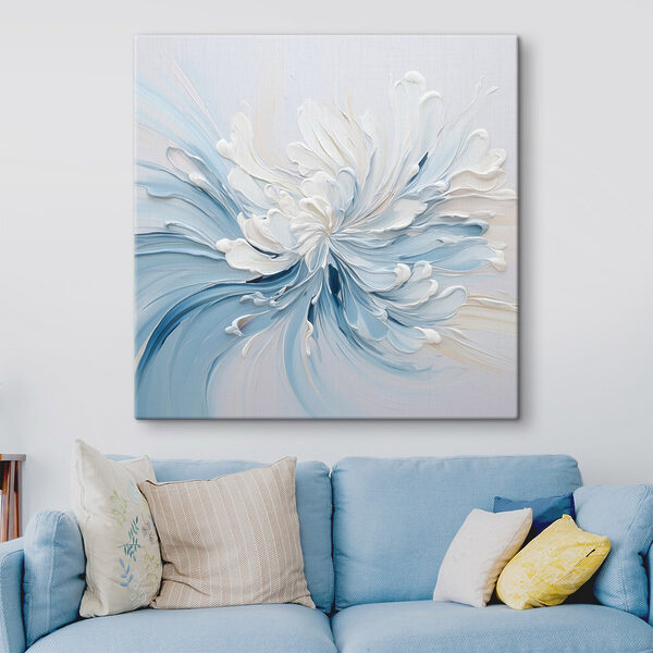 Tourbillons de peinture blanche et bleue Tableaux Tourbillons de peinture blanche et bleue