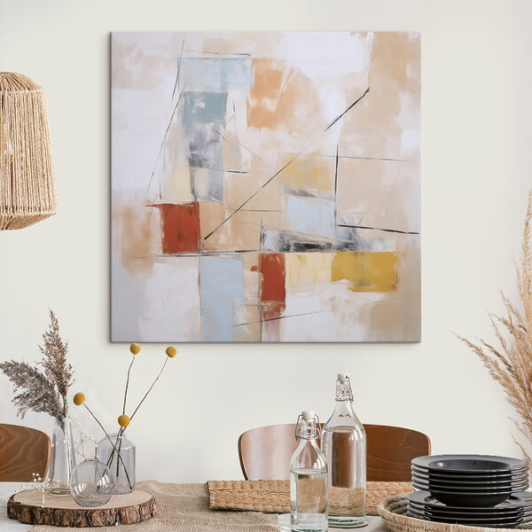 Painting of a colorful art piece Painting of a colorful art piece