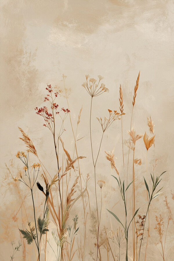Ethereal wildflower composition on canvas Ethereal wildflower composition on canvas