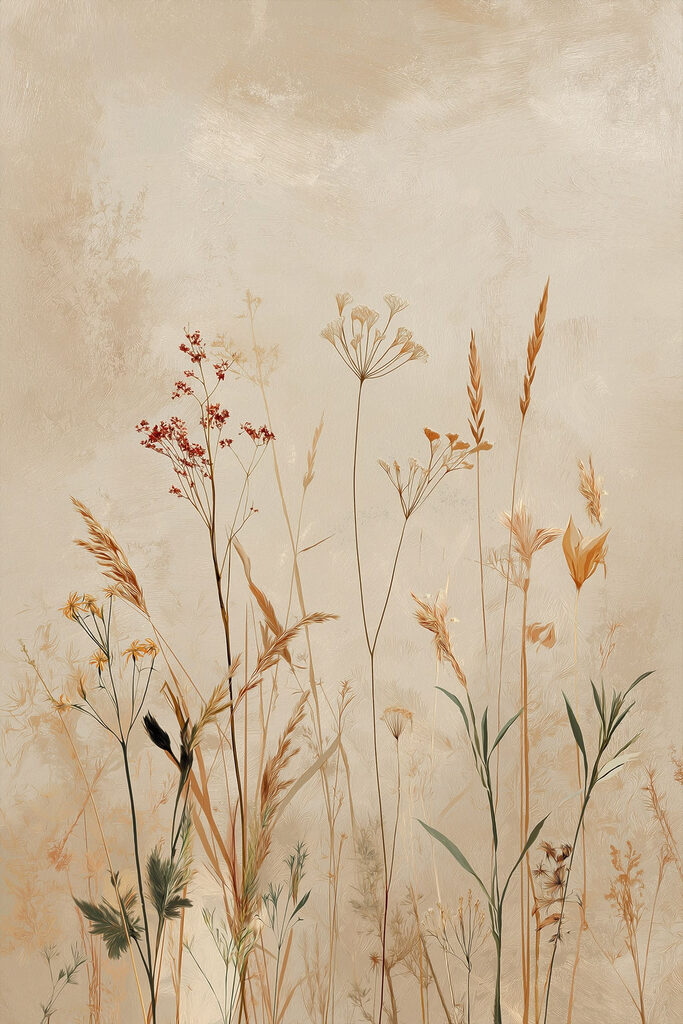 Ethereal wildflower composition on canvas Ethereal wildflower composition on canvas