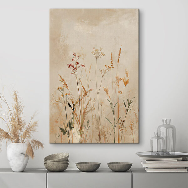 Ethereal wildflower composition on canvas Ethereal wildflower composition on canvas