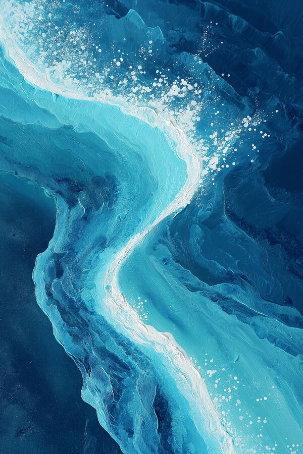Blue and white water