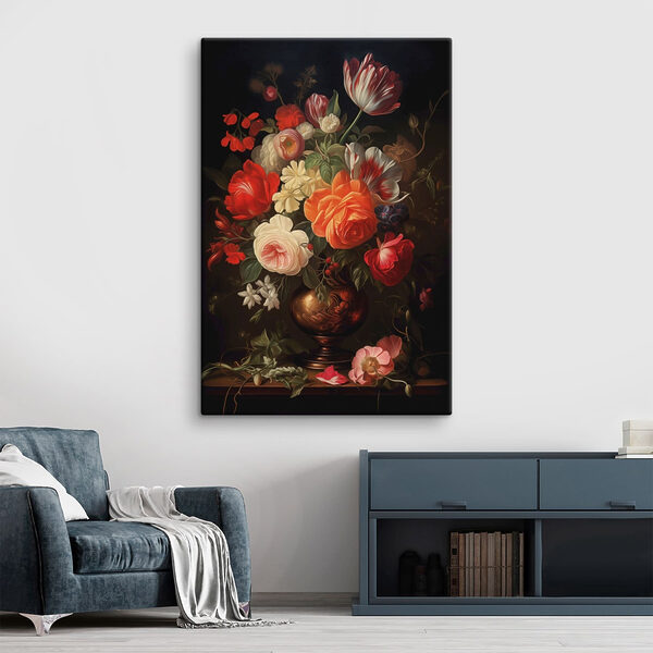Painting of flowers in a vase Painting of flowers in a vase