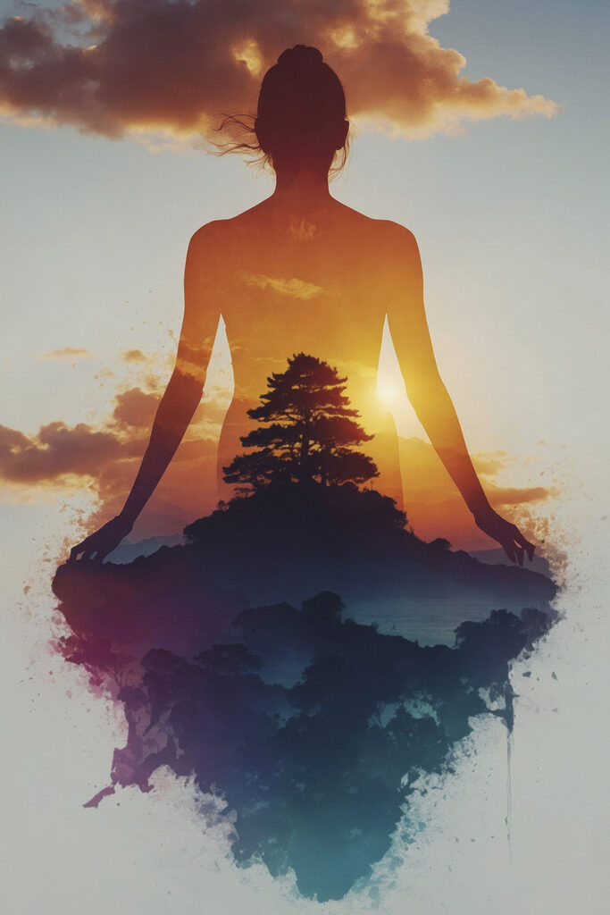 Woman standing in front of a tree Woman standing in front of a tree