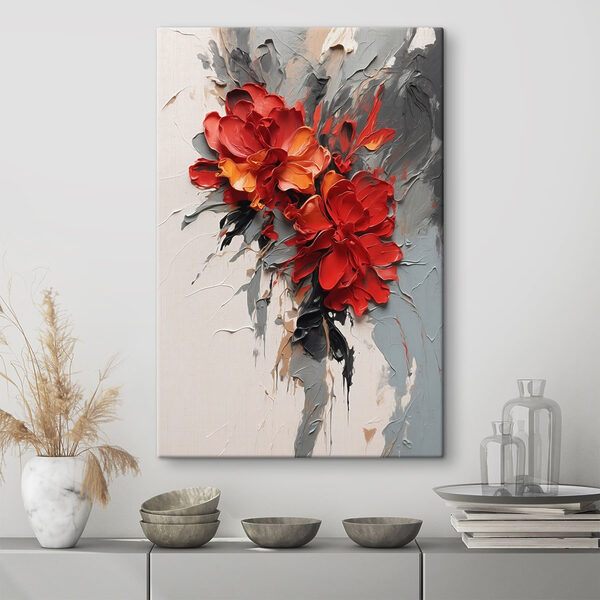 Peinture représentant des fleurs sur un fond blanc Tableaux Peinture représentant des fleurs sur un fond blanc