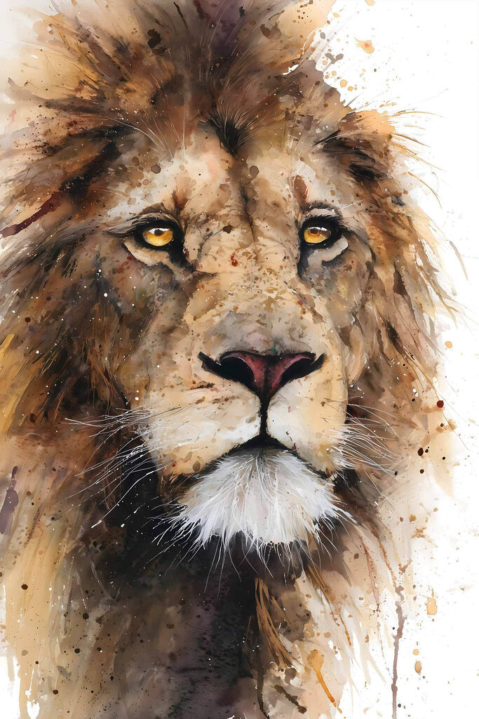 Majestic lion with piercing gaze Majestic lion with piercing gaze