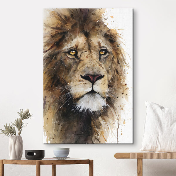 Majestic lion with piercing gaze Majestic lion with piercing gaze