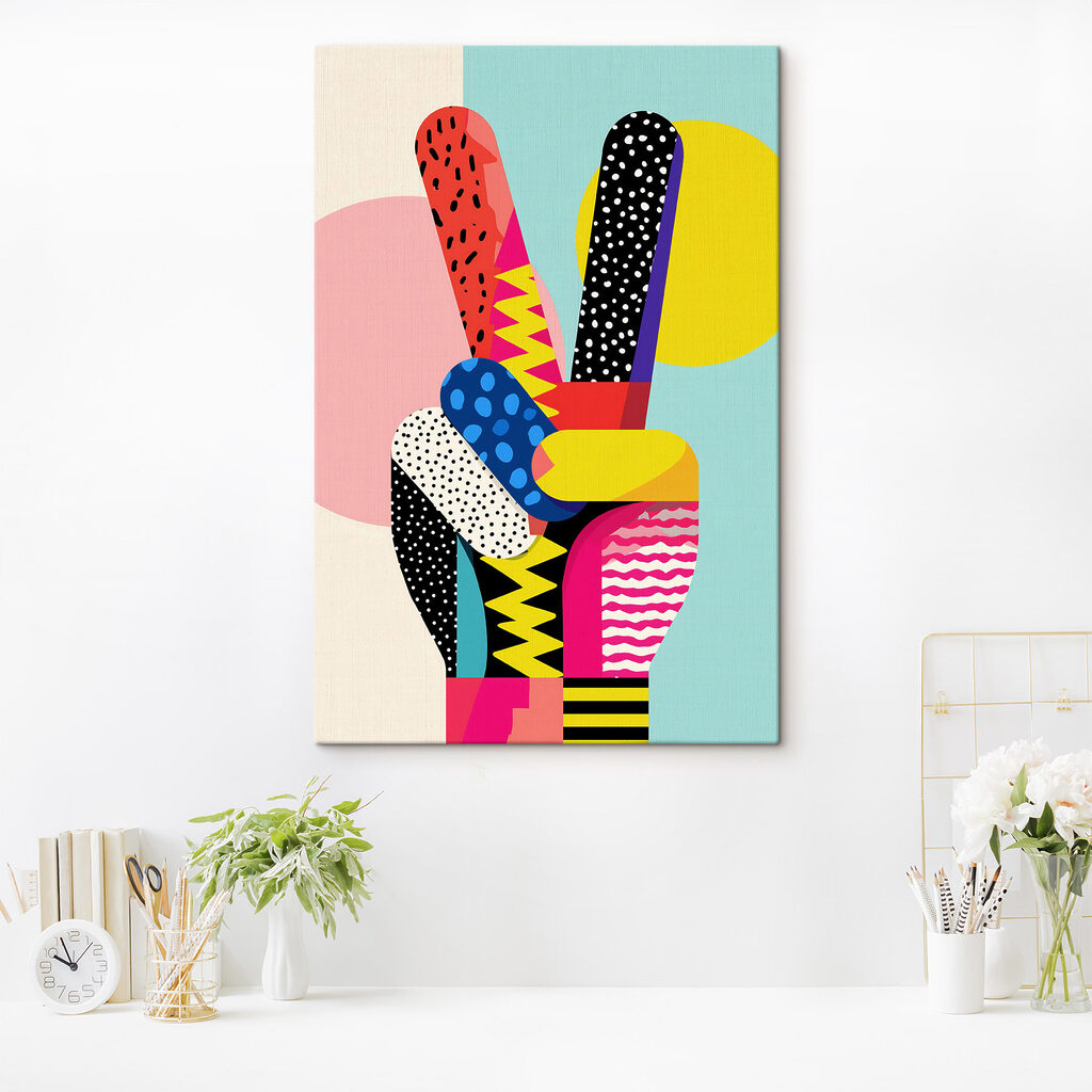 Hand with different colored shapes Hand with different colored shapes
