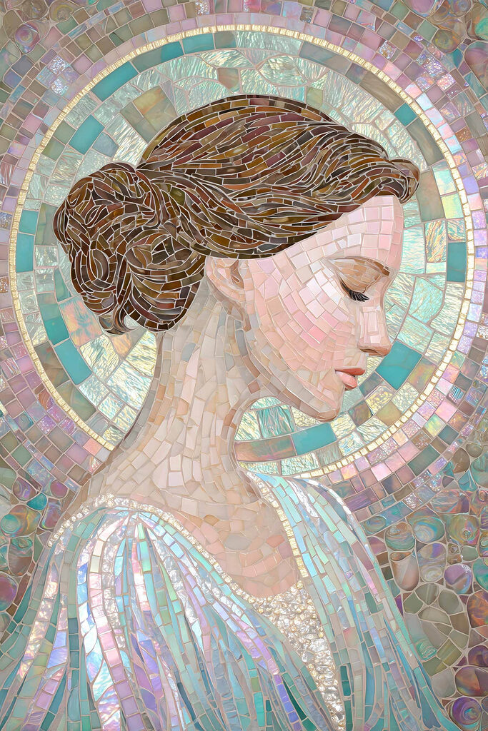 Mosaïque représentant une femme