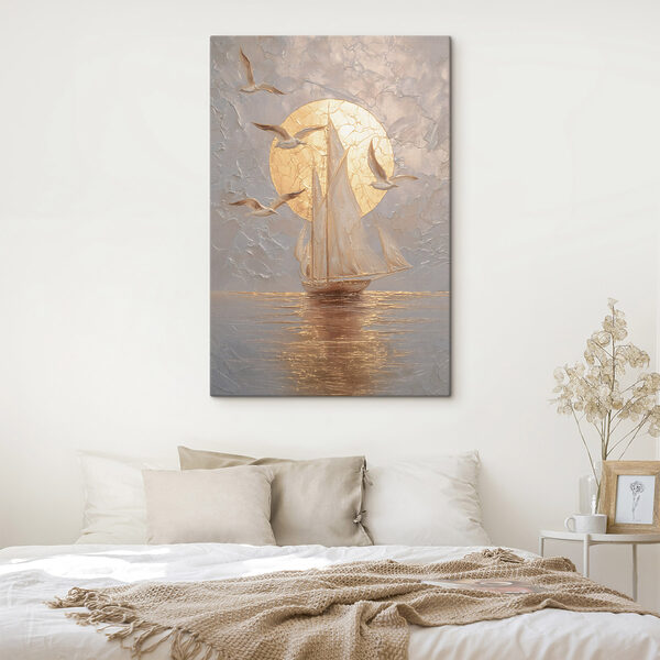 Tableau représentant un voilier et des oiseaux Tableaux Tableau représentant un voilier et des oiseaux