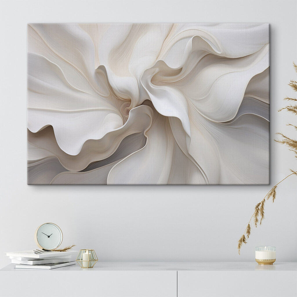 Broderie représentant une fleur blanche sur un fond blanc
