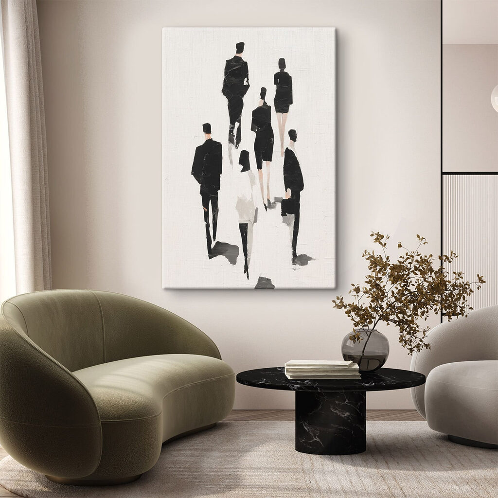 Group of people in black and white Group of people in black and white