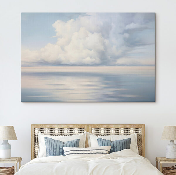 Tableaux Une grande étendue d'eau avec des nuages dans le ciel