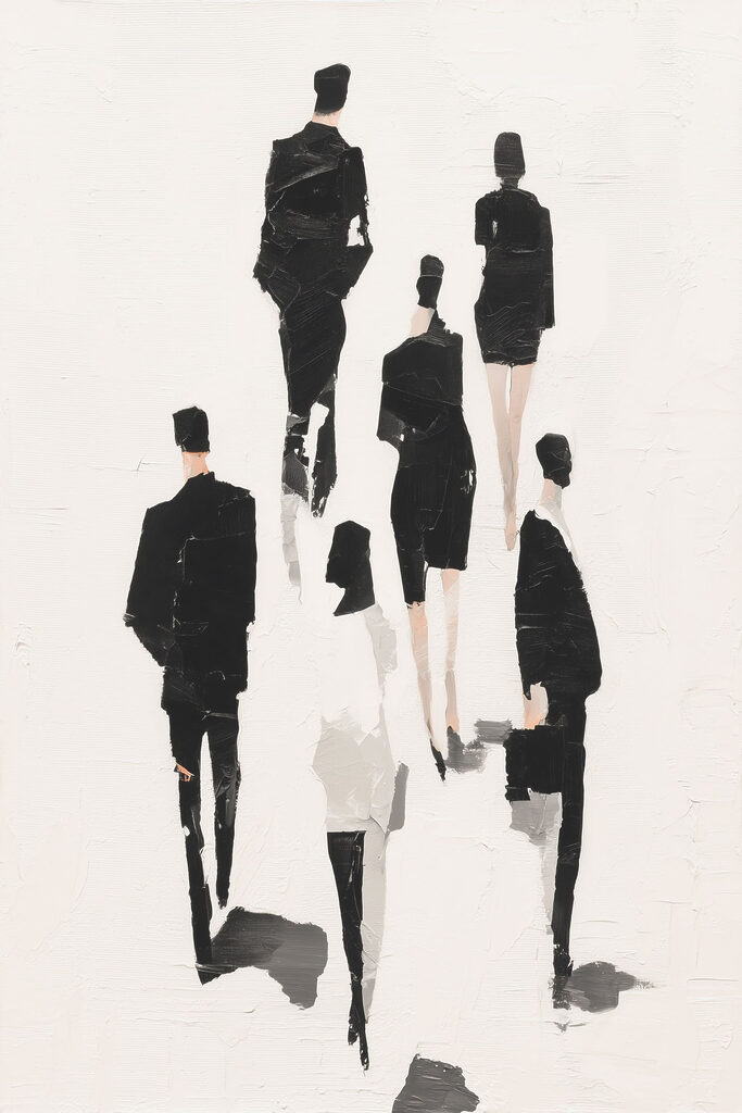 Group of people in black and white Group of people in black and white