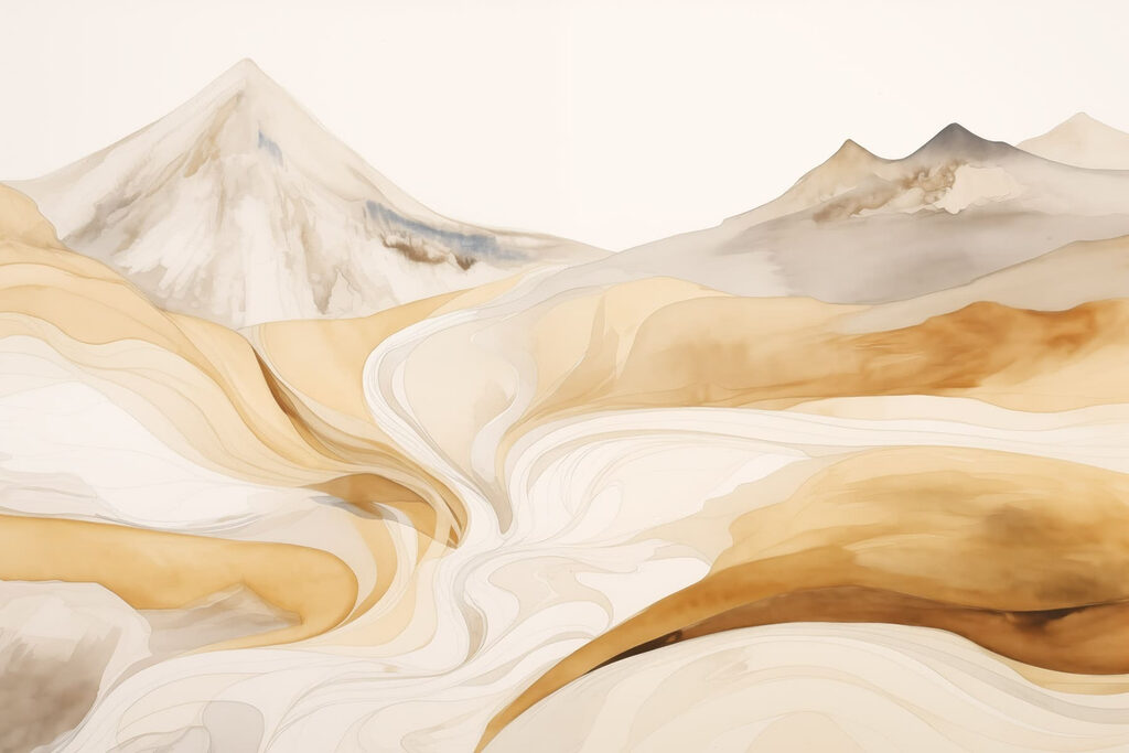 Watercolor painting of a desert landscape Watercolor painting of a desert landscape