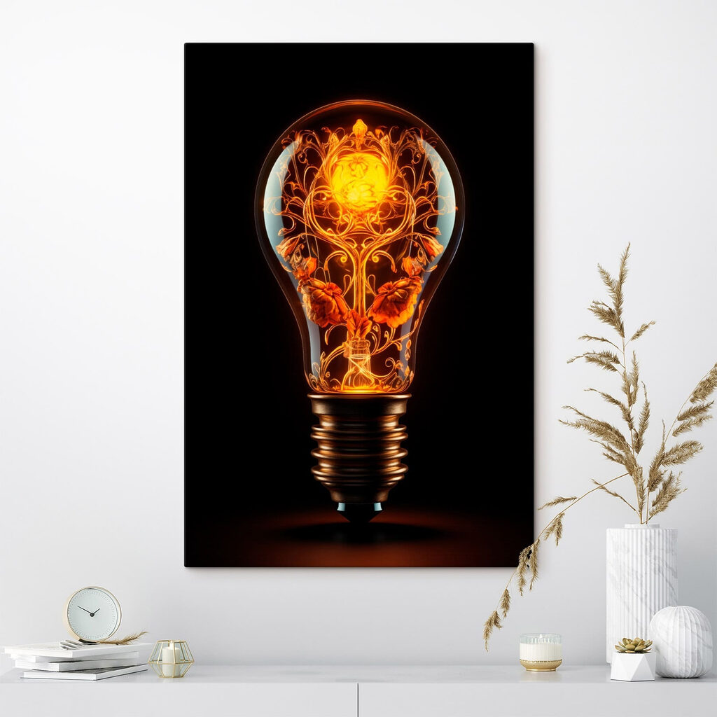 Light bulb with a floral design Light bulb with a floral design