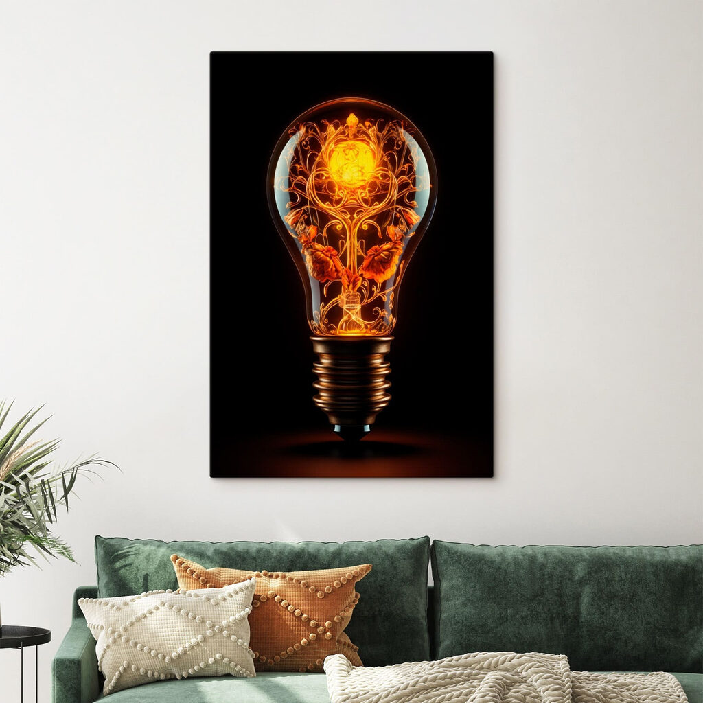 Light bulb with a floral design Light bulb with a floral design