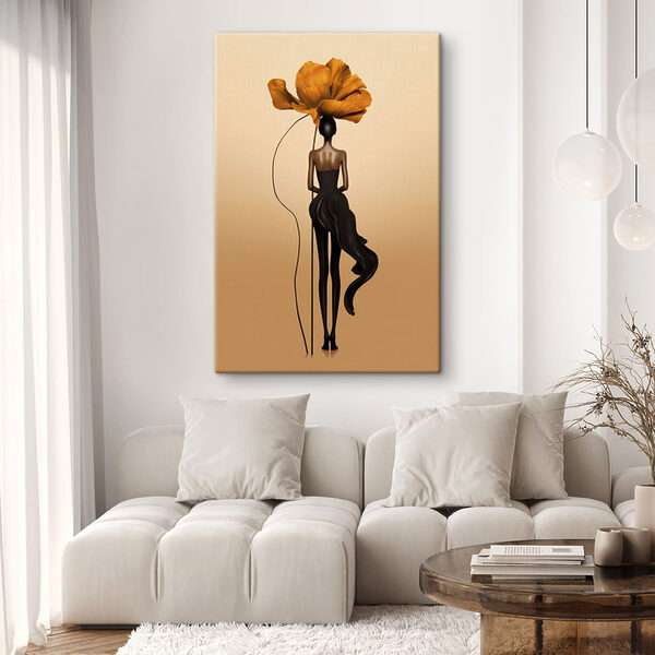 Statue of a woman with a flower on her head Statue of a woman with a flower on her head