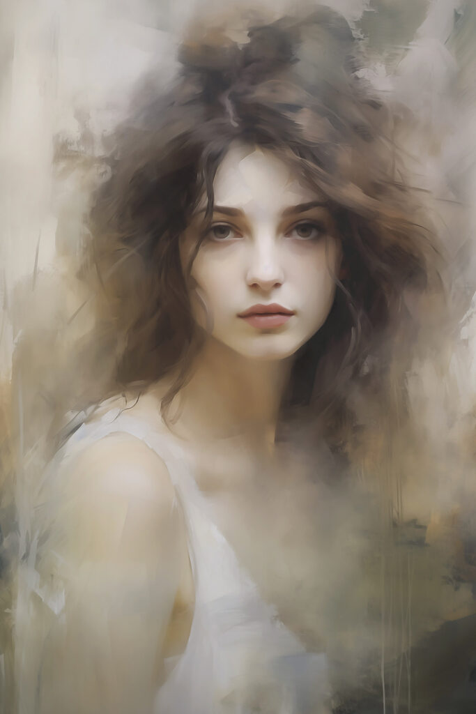 Woman with long brown hair Woman with long brown hair