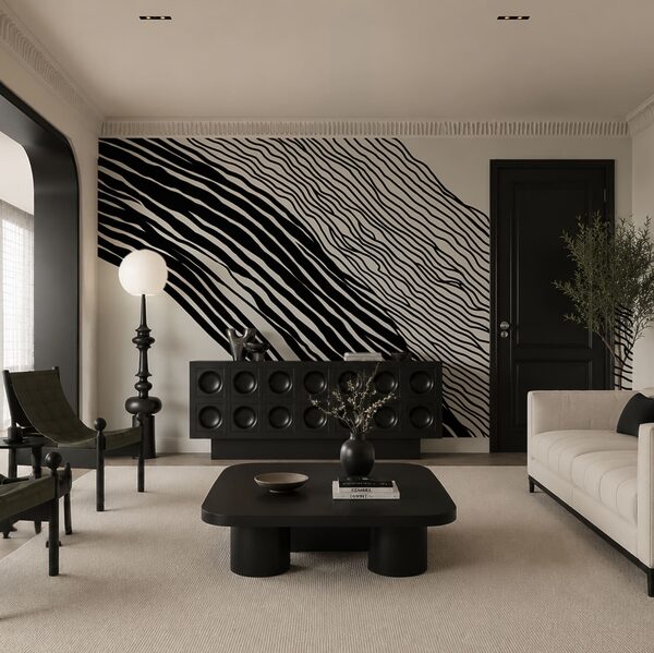 Image en noir et blanc représentant des lignes Image en noir et blanc représentant des lignes