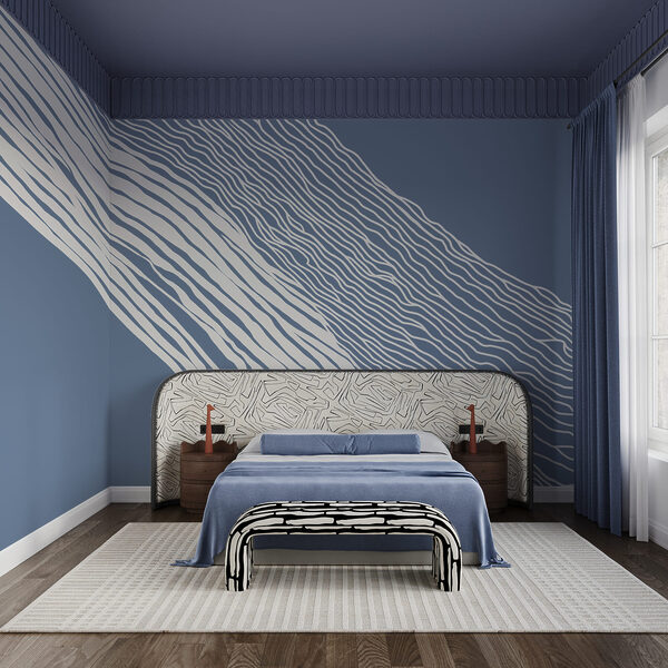 Fond bleu et blanc avec des lignes blanches
