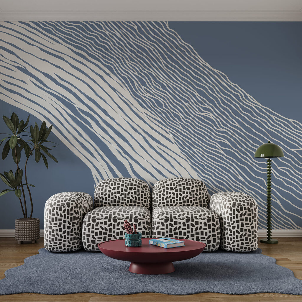 Fond bleu et blanc avec des lignes blanches