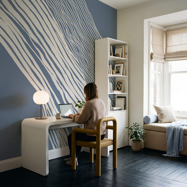 Fond bleu et blanc avec des lignes blanches