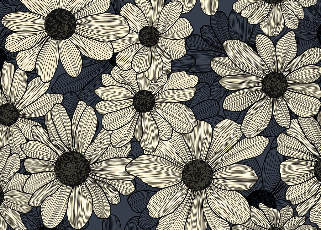 Group of flowers on a blue background