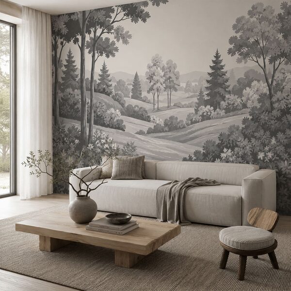 Paysage avec des arbres et des collines Paysage avec des arbres et des collines