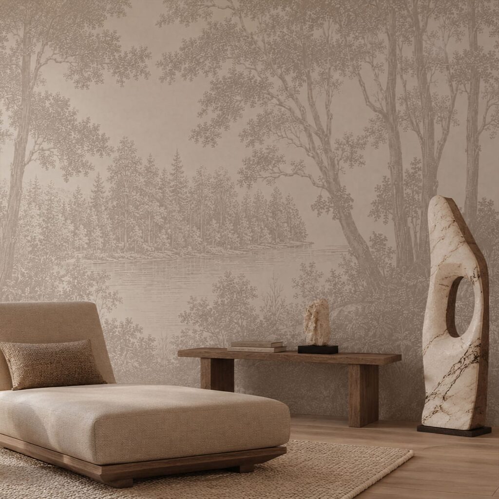 Paysage avec des arbres et une rivière Paysage avec des arbres et une rivière