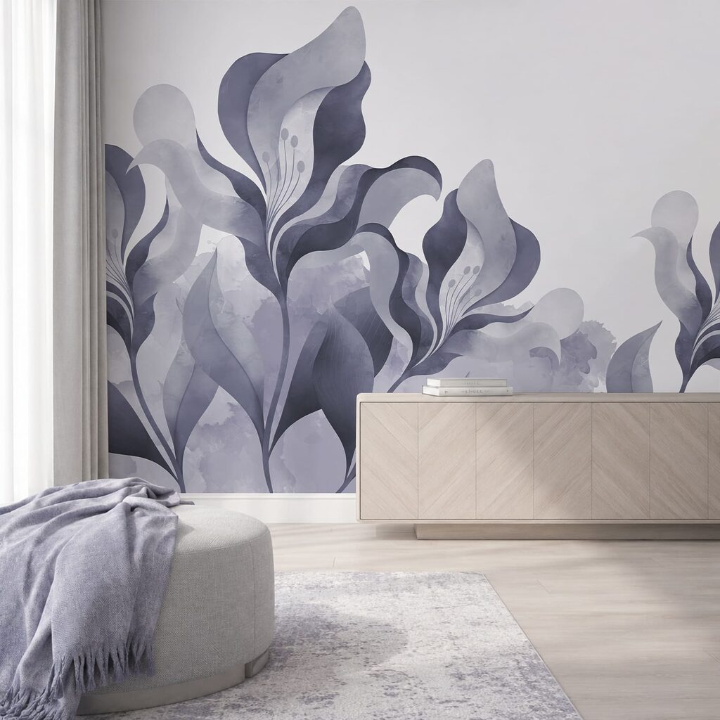 Motif floral abstrait et élégant, en gris Motif floral abstrait et élégant, en gris