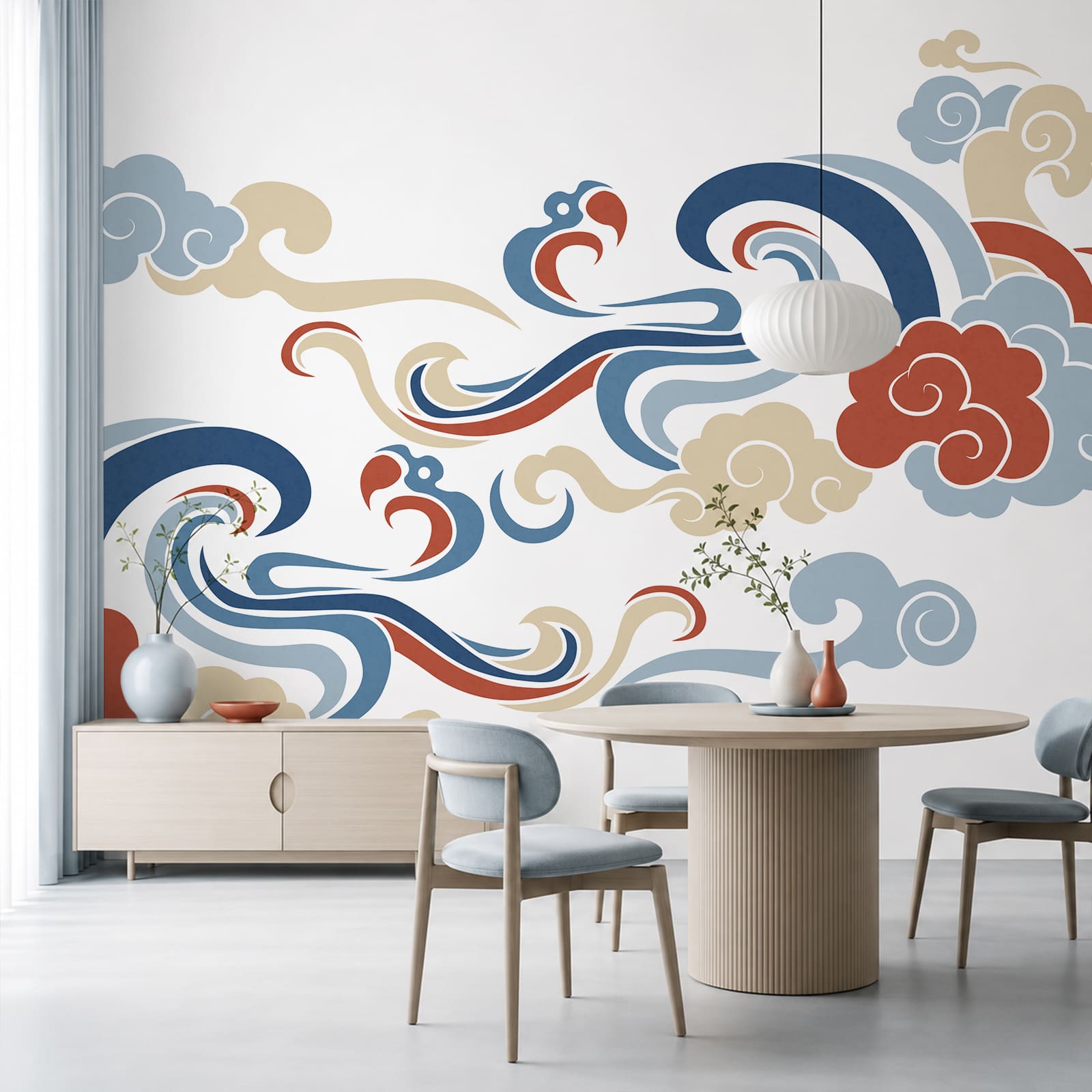 Motifs de nuages et de fleurs Motifs de nuages et de fleurs