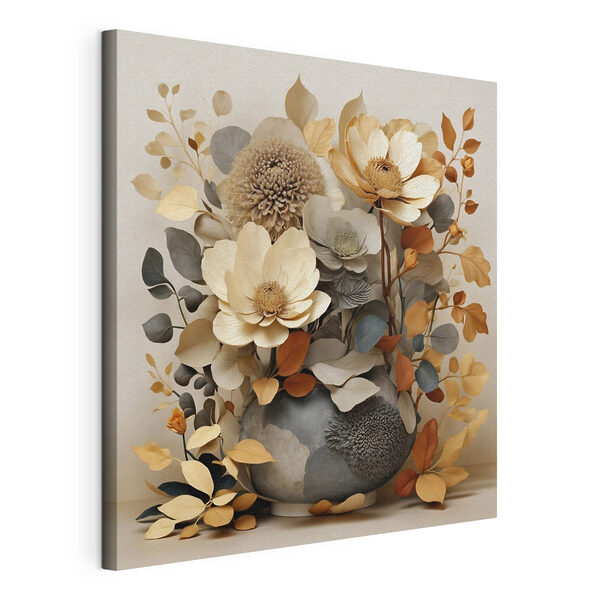 Tableaux Tableaux Vase avec des fleurs et des feuilles (UGS : s49362)