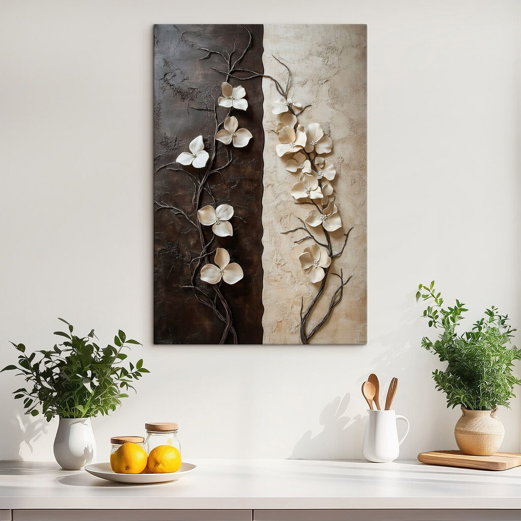 Gentle blooms on contrasting backgrounds
