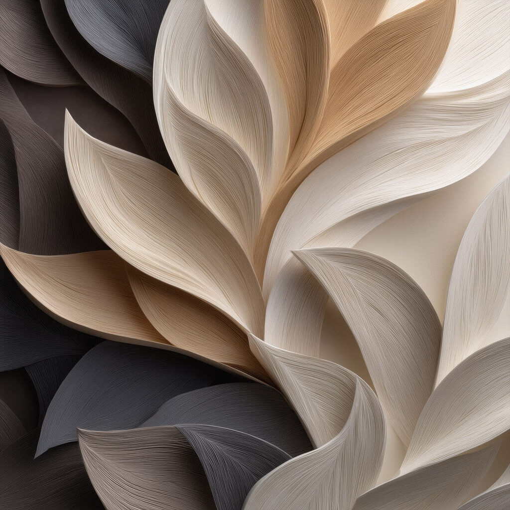 Flowing leaves in natural tones