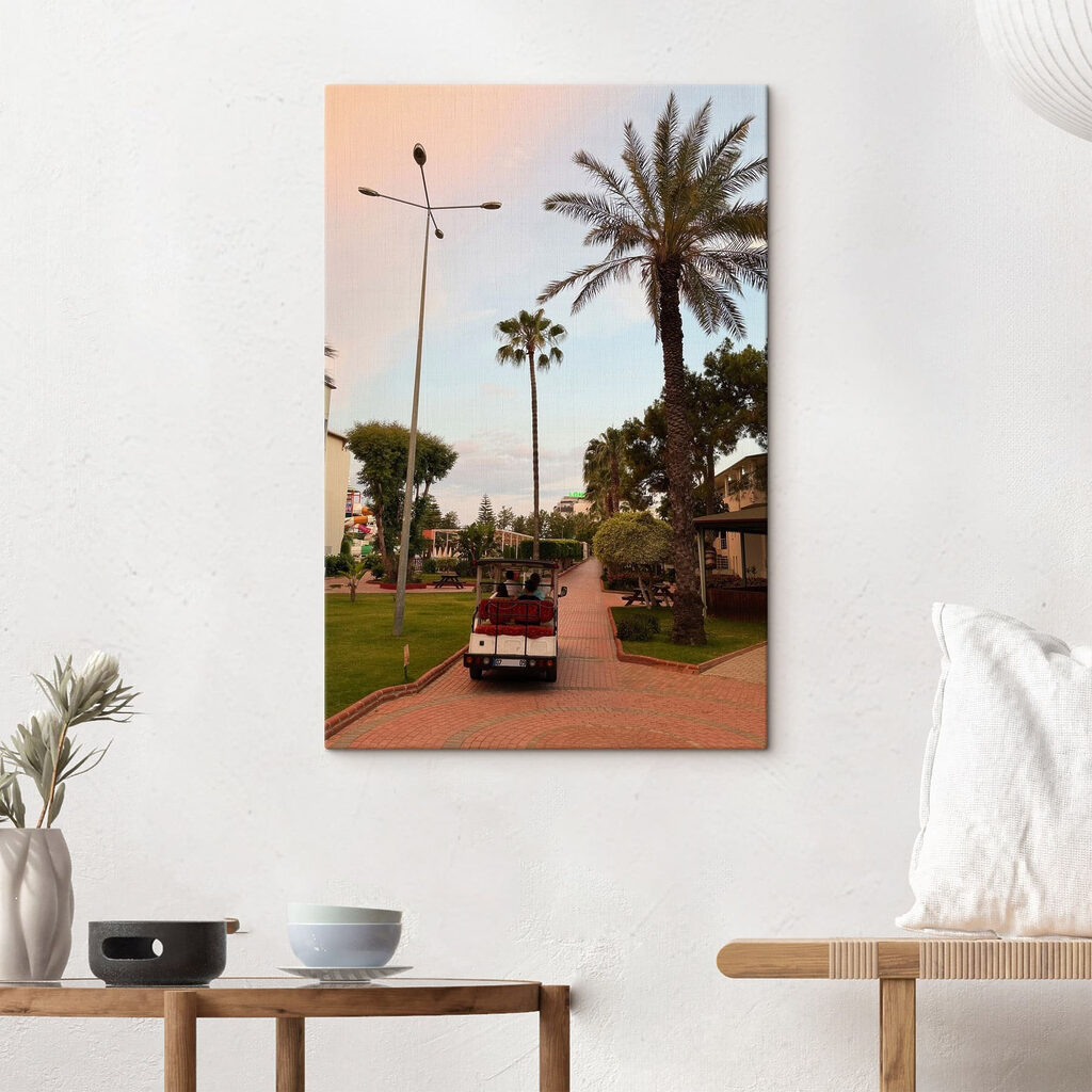Group of people riding a golf cart