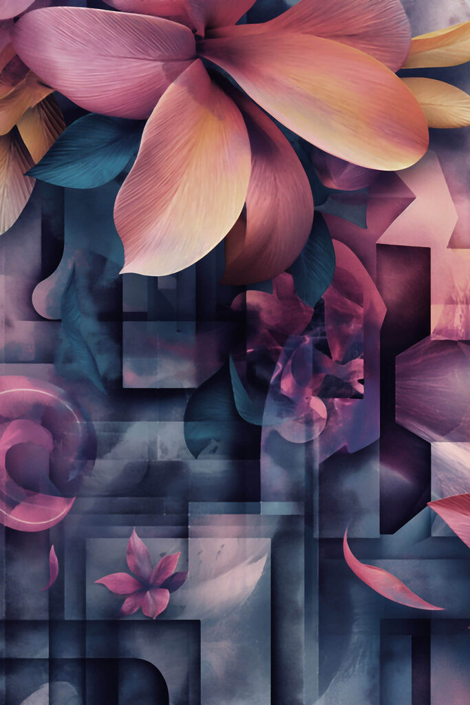 Colorful flower art with a variety of colors Colorful flower art with a variety of colors