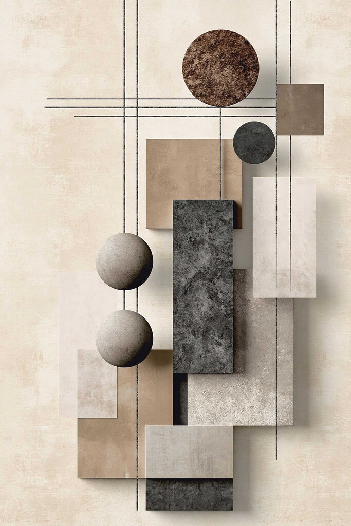 Wall art with geometric shapes and circles Wall art with geometric shapes and circles