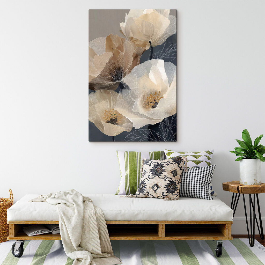 Delicate blooms in soft earth tones