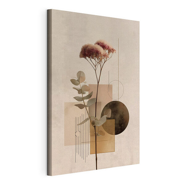 Tableaux Tableaux Plante avec des feuilles et des cercles (UGS : s49843)