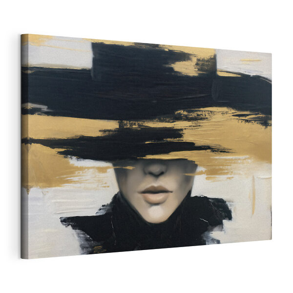 Tableaux Tableaux Tableau représentant une femme avec un chapeau sur les yeux (UGS : s49803)