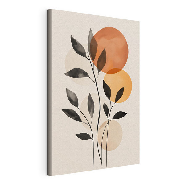 Tableaux Tableaux Plante avec des feuilles et des cercles (UGS : s49806)