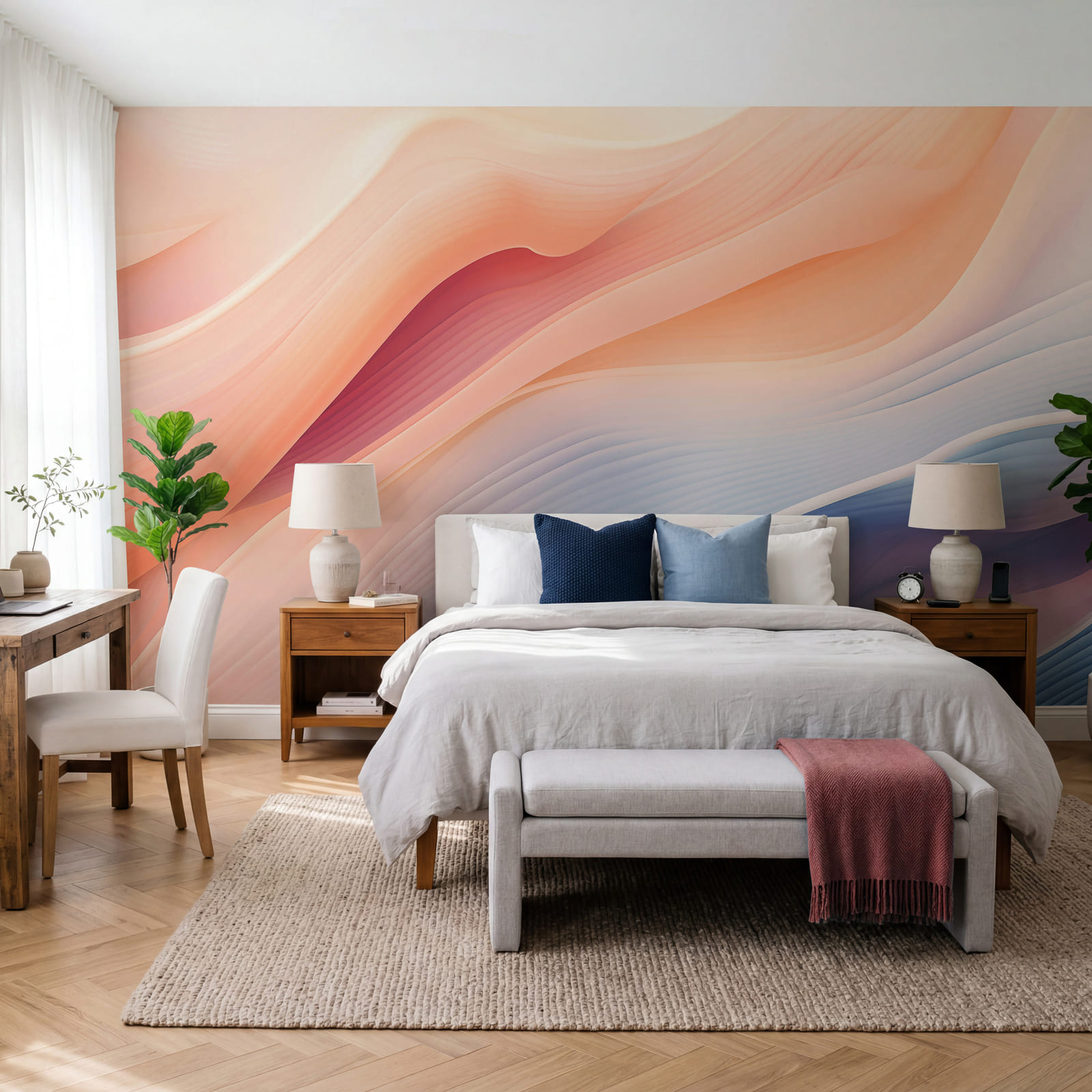 Des ondulations douces dans des tons pastel délicats